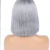 14 Inch Grey Color Brazilian Real Virgin Human Hair Wig Pre-Plucked Short Bob Pixie Cut Full Frontal Wigs For Black Women Standard Medium Cap Size (22.5").