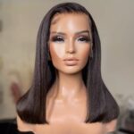 Short Bob Lace Wig Straight Black Human Hair