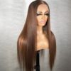 30 Inch Premium Brazilian 100% Virgin Human Hair Wig, Straight Texture, Dark Brown, 180% Density, Transparent 13x4 Lace Frontal - ADA BEAUTY Australia