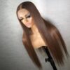 Straight 30 Inch Virgin Brazilian Human Hair Lace Front Wig for Women, Dark Brown, Pre-Plucked Natural Hairline, Breathable & Long-Lasting by ADA BEAUTY