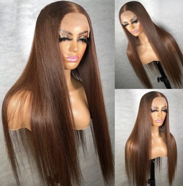 30 Inch Premium Brazilian 100% Virgin Human Hair Wig, Straight Texture, Dark Brown, 180% Density, Transparent 13x4 Lace Frontal - ADA BEAUTY Australia