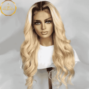 30" High-Grade Luxury Color Brazilian Virgin 100% Human Hair Wig with 1bt613 Ombre Two Tone Blonde Pre-Plucked 13x4 Transparent Lace Front Wigs For Women.