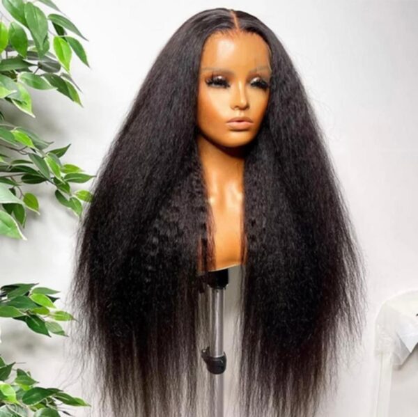 ADA BEAUTY Black Straight Kinky Human Hair Wig