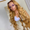 30 Inch Honey Blonde Dark Brown Roots 100% Human Hair Wig Luxurious Brazilian Natural Wavy 13x4 HD Transparent Lace Frontal Wigs For Women 180 Density.
