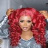 Ped Burgundy Premium Brazilian Lace Front Wig Luxury Real Virgin Human Hair Body Wave Full Frontal Wig For Women looking to switch up their hair game.