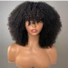300% Density Kinky Curly Human Hair Bangs Wig