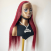 Straight 30” Burgundy Virgin Brazilian Human Hair Wig, Transparent Lace, Pre-Plucked, Breathable, Long-Lasting, for Women – ADA BEAUTY