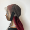 ADA BEAUTY 30” Burgundy Human Hair Lace Front Wig, Premium Brazilian Virgin Hair, Straight Texture, Natural Hairline, Full Volume