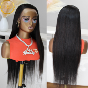 Invisible 13x4 HD Lace Wig suitable for all skin tones. Brazilian 100% Unprocessed Human Hair Natural Black Color Lace Front Wigs For Women.