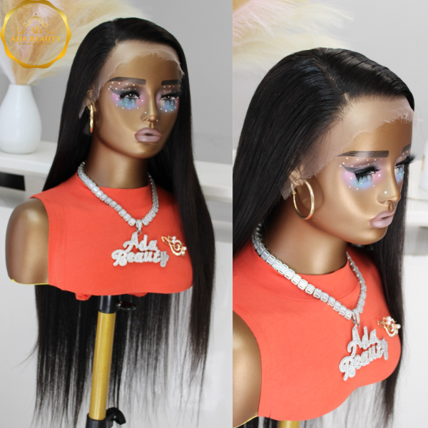 Invisible 13x4 HD Lace Wig suitable for all skin tones. Brazilian 100% Unprocessed Human Hair Natural Black Color Lace Front Wigs For Women.