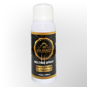Ultra Hold lace melting spray for wigs in 120ml bottle, strong hold formula for flawless lace front wig application and natural hairline finish.