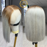 Straight Grey Lace Frontal Real Human Hair Wig