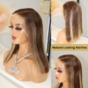 Premium Quality Brazilian Virgin 100% Human Hair Wig Highlight Brown Pre-Plucked Straight Short Bob Wig For Women with Standard Medium Cap Size (22.5") 180% Density.