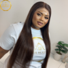 ADA BEAUTY 30” Chocolate Brown Lace Front Human Hair Wig, Brazilian Virgin, Straight, Pre-Plucked, with Baby Hair