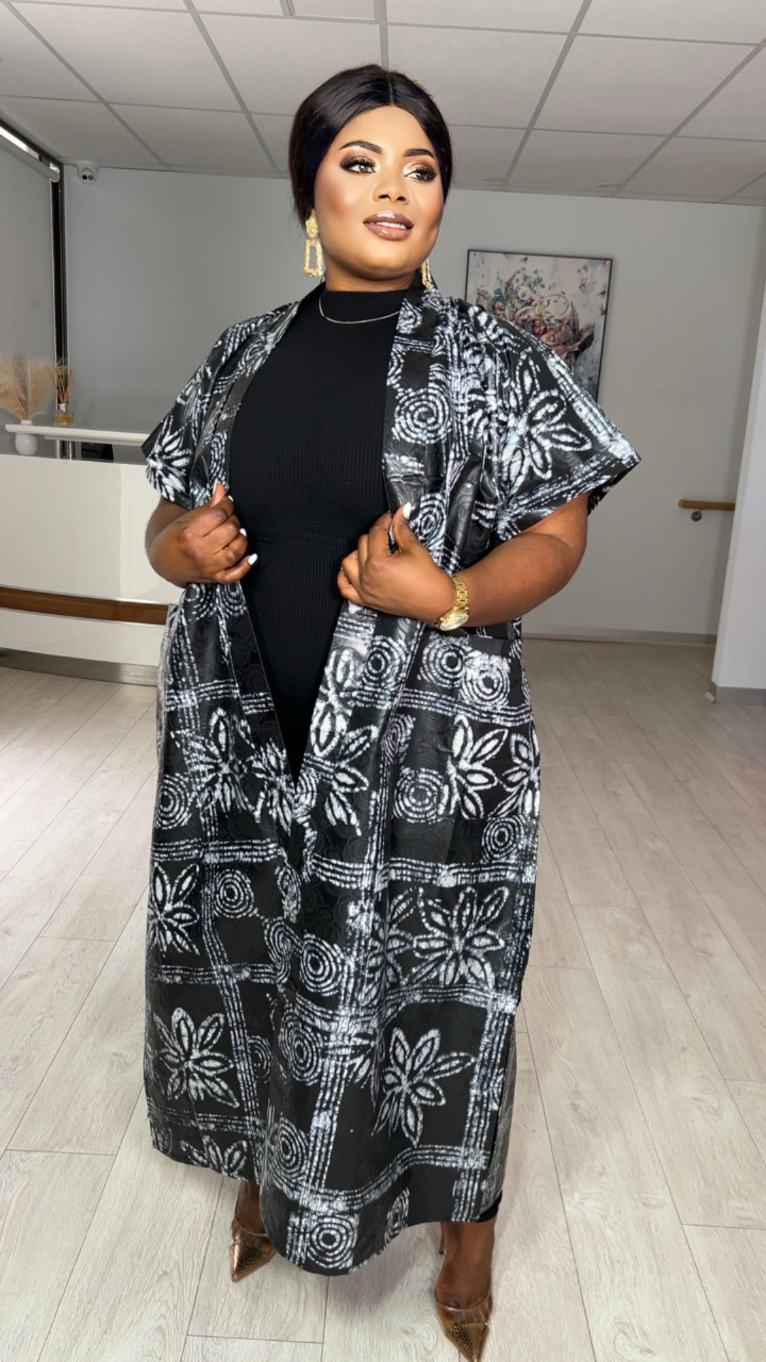 Long kimono jacket plus size sale