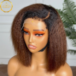 Kinky Straight Bob Glueless 4x4 Closure Wig