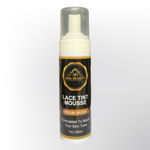 200ml medium brown lace tint mousse for wigs – lightweight foam formula for tinting lace front wigs, HD lace, and transparent lace to match medium brown skin tones