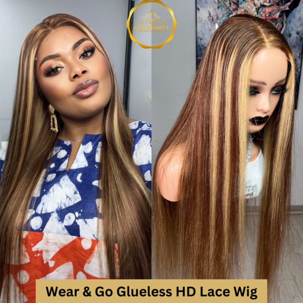 HD Lace Highlight Human Hair Wig 5x5 Glueless