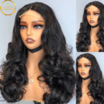 4x4 HD Lace Wig Glueless Black Wavy Human Hair