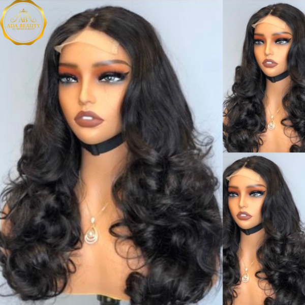 4x4 HD Lace Wig Glueless Black Wavy Human Hair