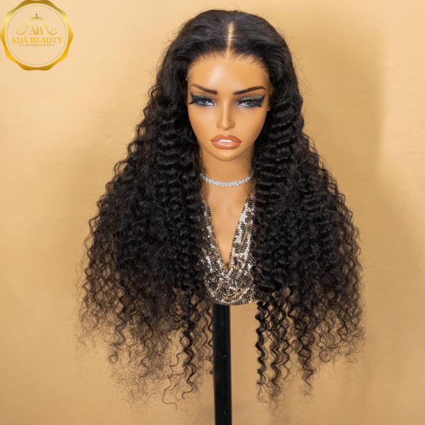 deep wave lace front real human hair wig for women