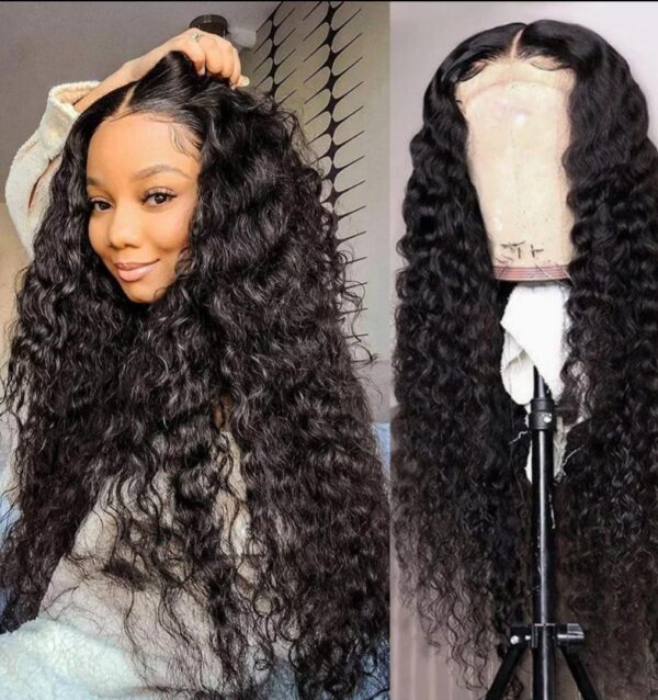 deep wave lace front real human hair wig for women