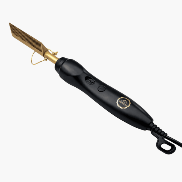 Professional hot comb straightener for wigs, perfect for edge styling and root control.