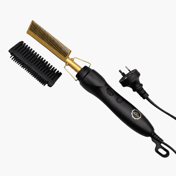 Hair straightening hot comb for wigs, designed for root touch-ups and sleek styling results - AU plug