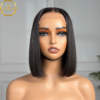 MAYA Glueless Bob HD Lace Wig Human Hair 12 Inch – close-up view of transparent HD lace and invisible pre-bleached knots.