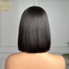MAYA Glueless HD Lace Bob Wig Human Hair 12 Inch – back profile showing silky straight super double drawn texture.