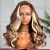 Highlight brown blonde glueless human hair wig