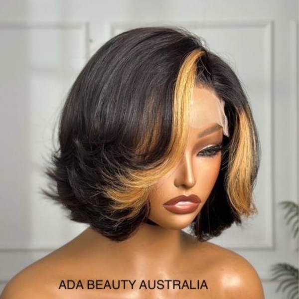 Short pixie cut bob human hair glueless bob wig