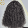 Brazilian Kinky curly real virgin human hair lace front wig for women with natural black #1b color