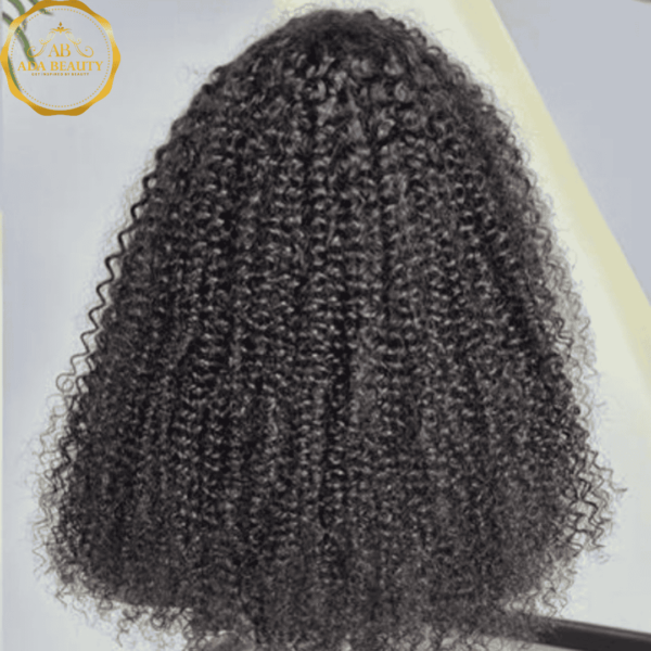 Brazilian Kinky curly real virgin human hair lace front wig for women with natural black #1b color