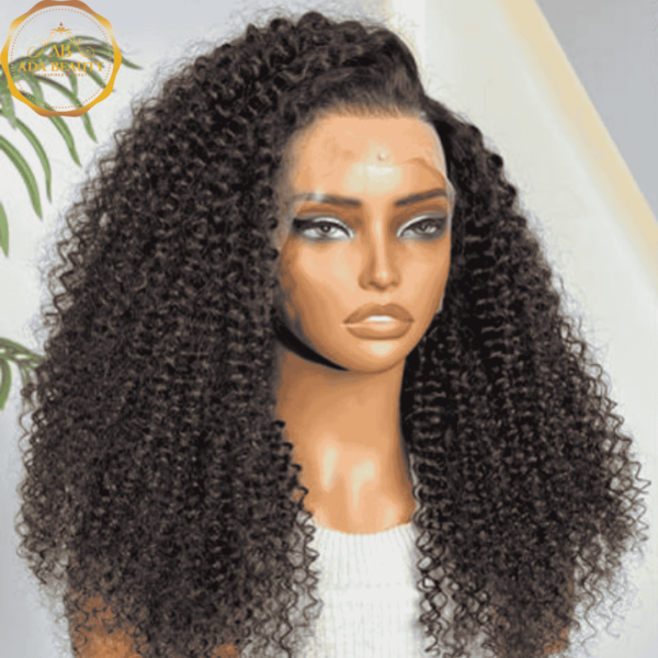 Brazilian Kinky curly real virgin human hair lace front wig for women with natural black #1b color