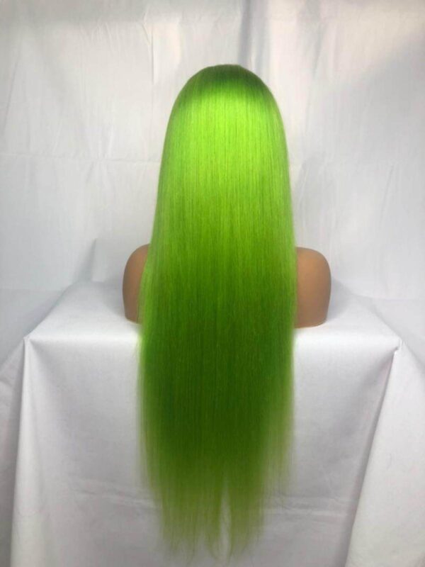Luxury Light Green Color 13x4 Full Frontal Lace Wig 30 Inch Real Virgin Human Hair Wigs For Women Brazilian Straight Lace Wig with 180% Density Medium Cap (22.5").