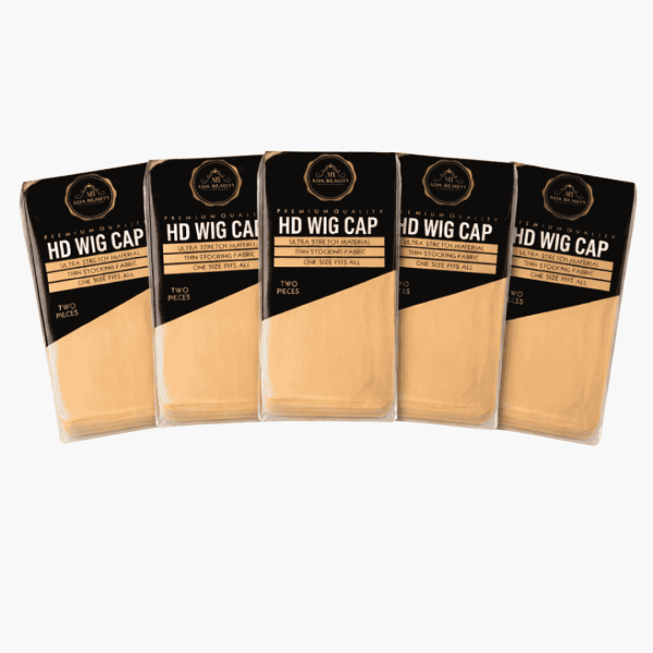 ADA BEAUTY Stretchy Brown Soft Silk HD Wig Cap for Women   Ultra Stretch Stocking Fabric One Size Fits All 5 Pack   10 pieces