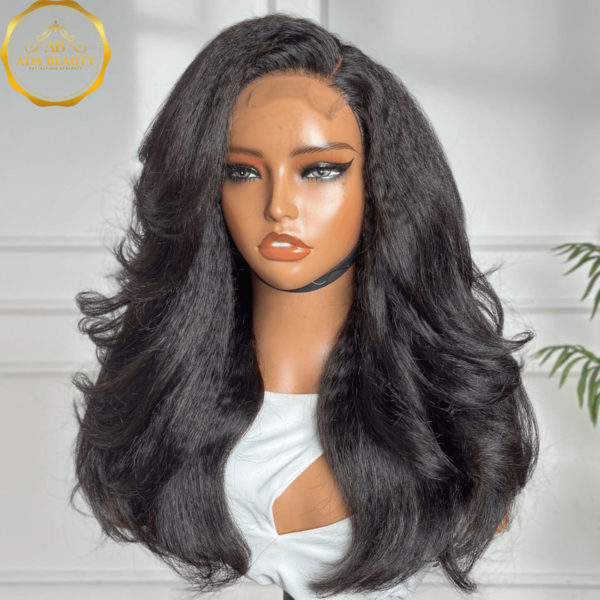 GIANNA 4×4 HD Lace Closure Natural Black Wig Front View