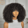 EVANNA 250% Density Curly Bob Wig Side Profile