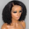 High-Density 300% Afro Kinky Curly Bob Brazilian Frontal Wig – Pre-Plucked Hairline Close-Up