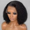 16-Inch Natural Black Afro Kinky Curly Wig on Mannequin – Swiss Lace Front