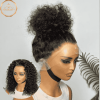 Versatile 360 Bob Full Lace Wig Deep Curly Human Hair with Swiss lace base
