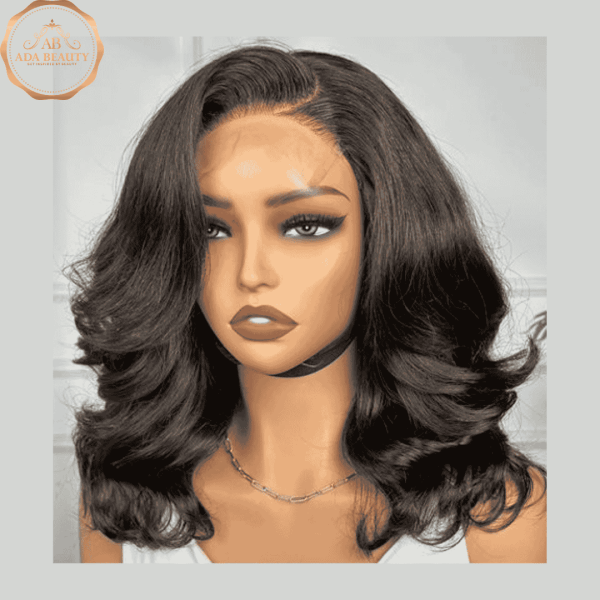 SHAZNAY Bouncy Curly Bob Wig Lace Closure and Hairline Detail