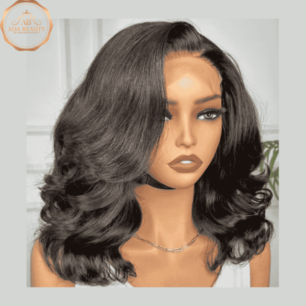 SHAZNAY Bouncy Curly Bob 5x5 Glueless Wig Side Profile