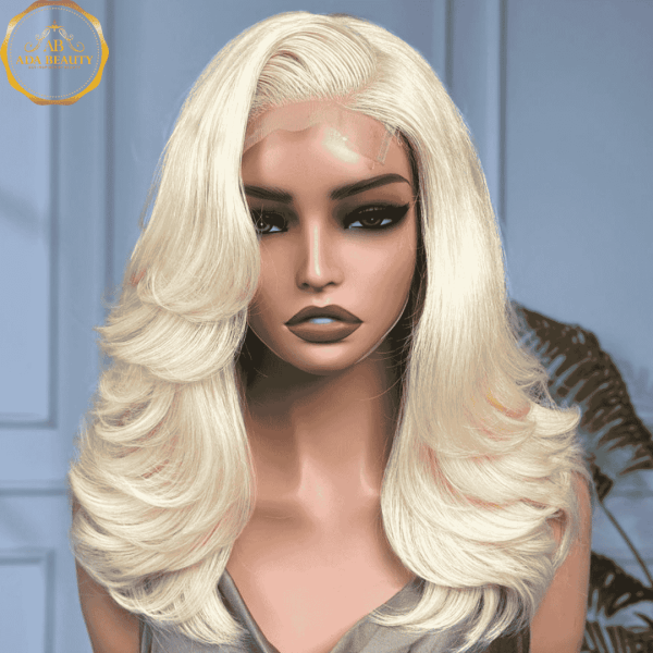 ISABELLA 4x4 Glueless Transparent Lace Closure on 18" Blonde Wig