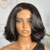 RAVEN Short Pixie Cut Bob 4x4 Glueless Wig Front View