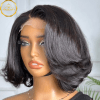 RAVEN Short Pixie Cut Bob 4x4 Glueless Wig Side Angle