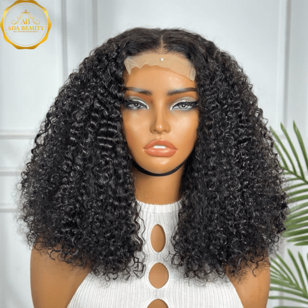 AMELIA Curly Human Hair 4x4 Glueless Wig  natural 18 inch curls by ADA BEAUTY Australia