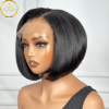 DORA Natural Black Glueless Short Bob Wig – sleek straight 8-inch human hair by ADA BEAUTY