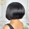 Back view of DORA Natural Black Human Hair Wig with 180% full density